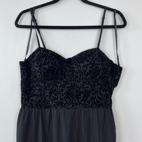 BOG Collective Velvet Bustier Jumpsuit Whimsygoth Wide Leg Floral Gothic Size XL - Picture 2 of 14